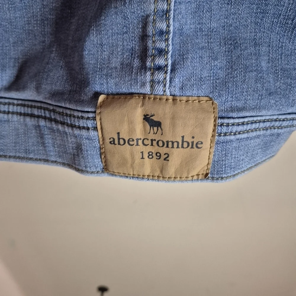 Abercrombie Kids Blue Denim Jacket with Gray Sleeves